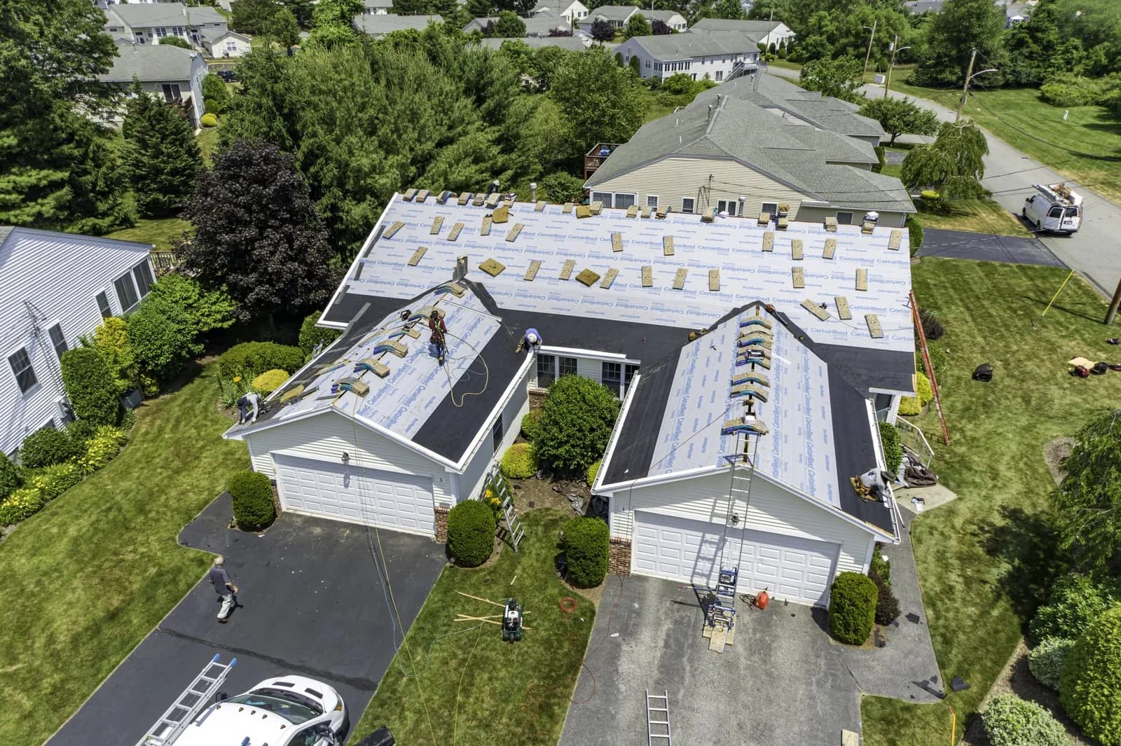 Roof before and after replacement — quality workmanship