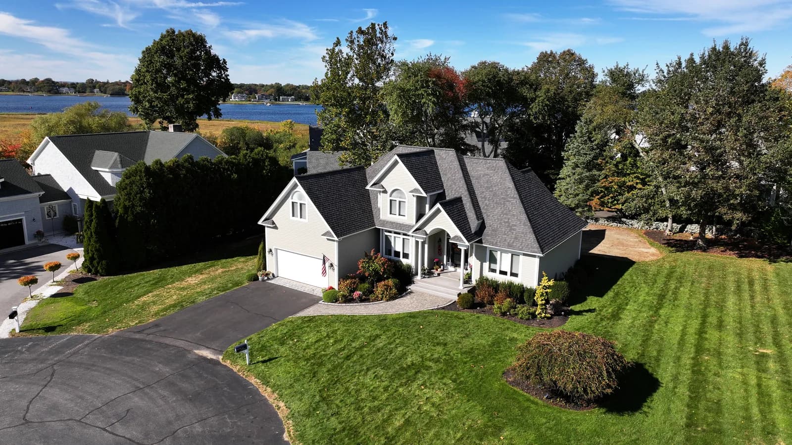 Completed roof replacement by Roofing Doctor, October 2025 — aerial view of new architectural asphalt shingles